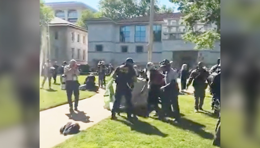 ‘Stop Cop City’ Protesters Confronted by Police over Emory University Campus Encampment for Palestine
