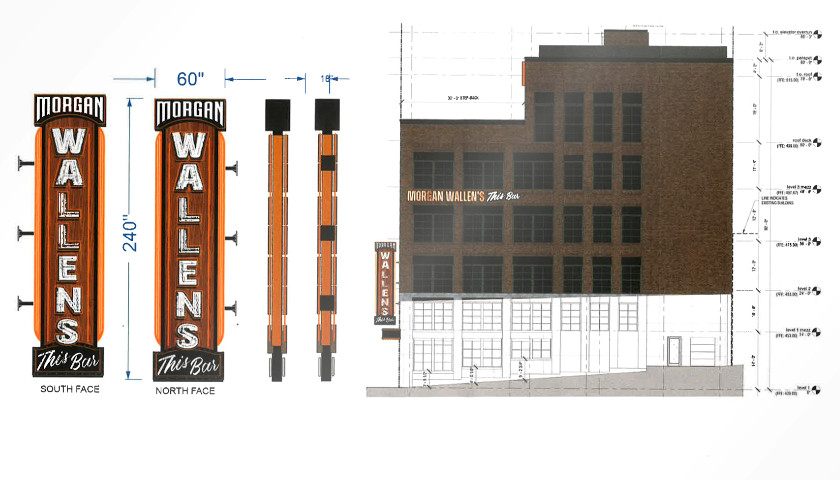 Morgan Wallen's "This Bar" sign diagram