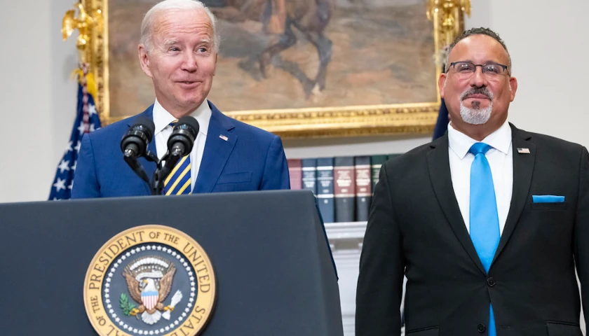 President Biden with Education Secretary Miguel Cardona