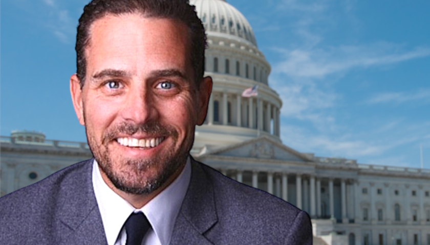 Hunter Biden in front of US Capitol building (composite image)