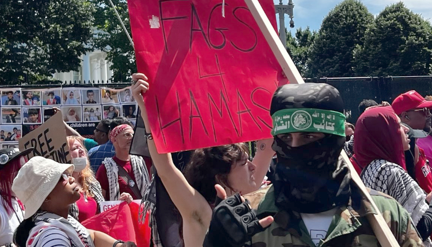 Pro-Palestinian Protesters Vandalize Statues Outside White House During Massive Protest