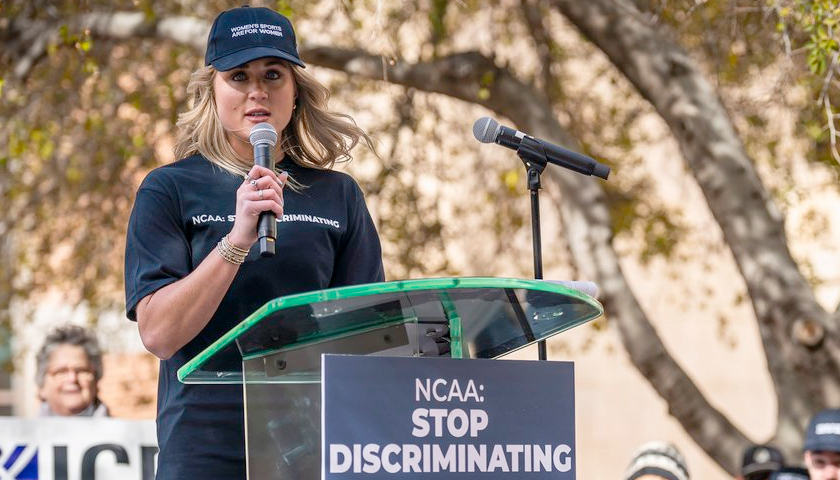 ‘Deeply Regressive’: Riley Gaines Slams Biden’s Title IX Rules at Pro-Women Sports Rally