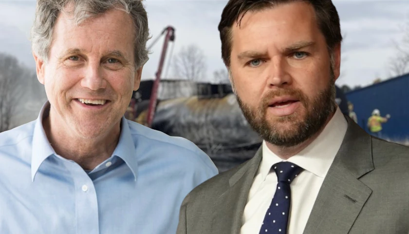 Sherrod Brown and J.D. Vance