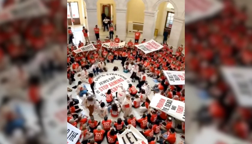 Pro-Palestinian Demonstrators Attempt to Enter Congressional Offices Ahead of Netanyahu Speech