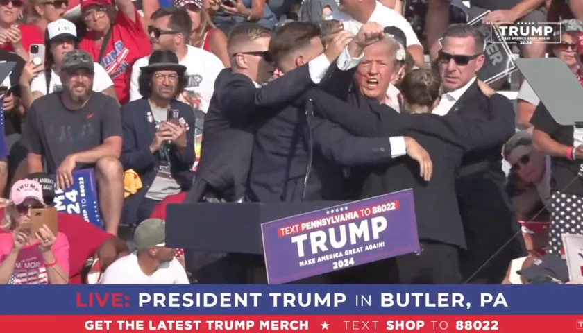 Trump Escorted Off Stage at Pennsylvania Rally After Loud Cracking Noise, Ear Appeared Bloodied