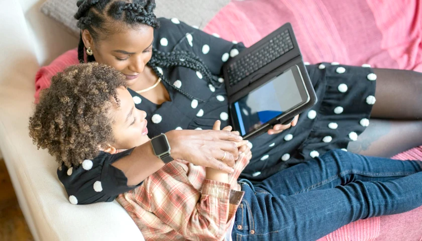 Family using a Tablet