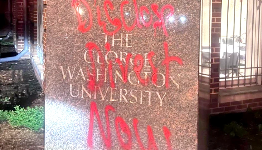 Beheaded During BLM Riots, Washington Bust at GWU Now Hit with Anti-Israel Graffiti