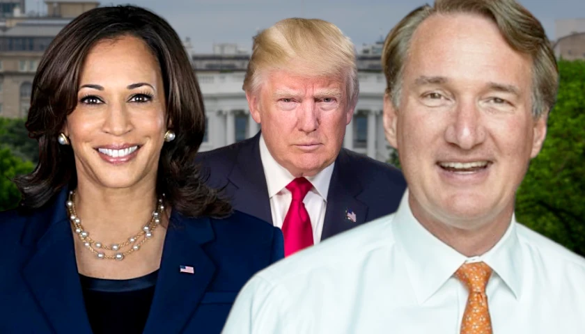 Glenn Youngkin, Kamala Harris, Donald Trump