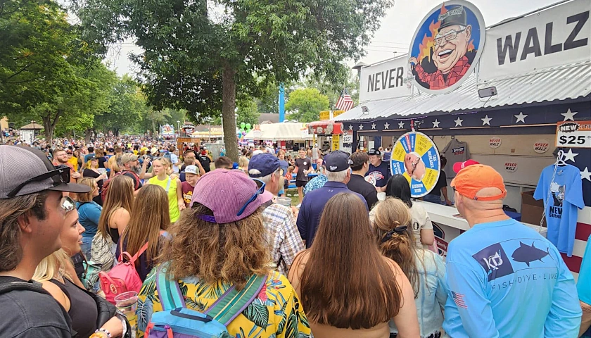 ‘Never Walz’ Booth Draws Crowds as State Fair Political Scene Turns Attention to Minnesota’s Governor