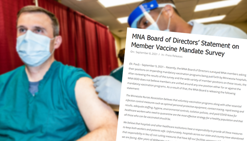 Minnesota Nurses Association Condemns Healthcare Vaccine Mandates