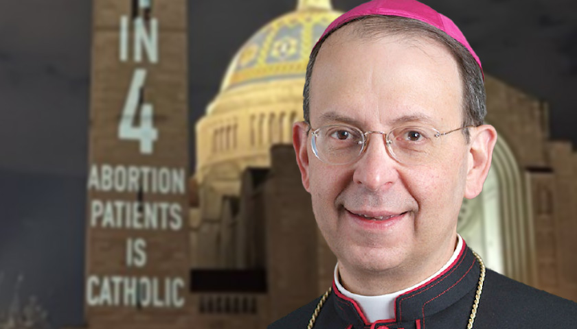Exclusive: Archbishop Reacts to ‘Catholics for Choice’ Projecting Pro-Abortion Messages Upon National Shrine as He Celebrated Pro-Life Mass