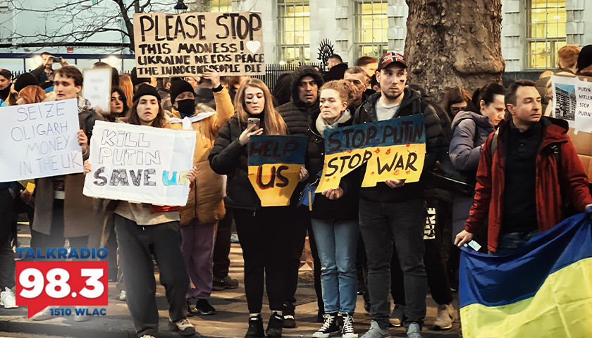 Photos taken at the London protests against war in Ukraine.