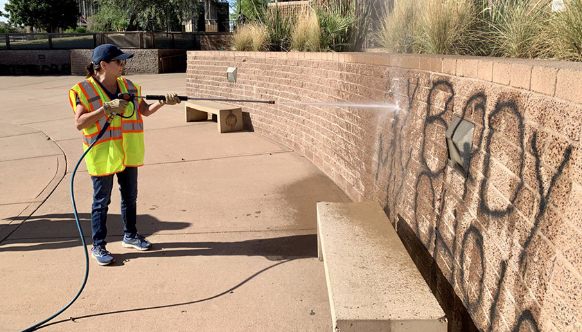 Arizona State Senate Republicans Join Cleanup Effort After Pro-Abortion Demonstrators Caused Damage at State Capitol