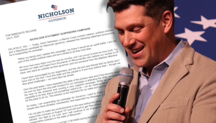 Wisconsin Gubernatorial Candidate Kevin Nicholson Drops Out of Race