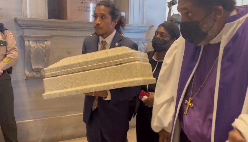 State Rep. Justin Jones Attempts to Bring Child-Sized Casket into Capitol Chamber as Gun Control Prop