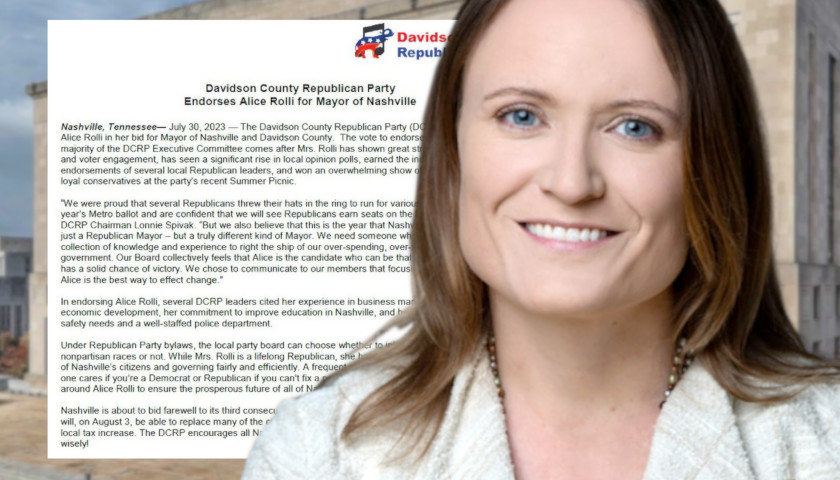 Davidson County GOP Endorses Alice Rolli in Nashville Mayoral Race