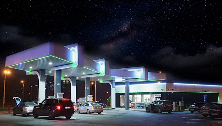 Gas Station at night